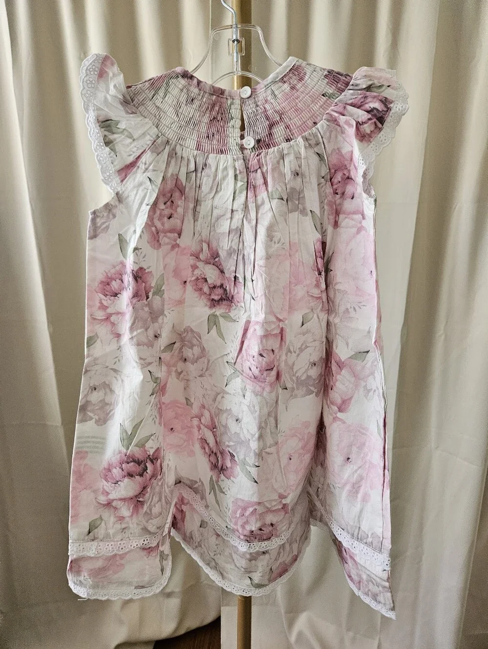 Lil Cactus Blush Pink Rose Smocked Dress | Size 3T